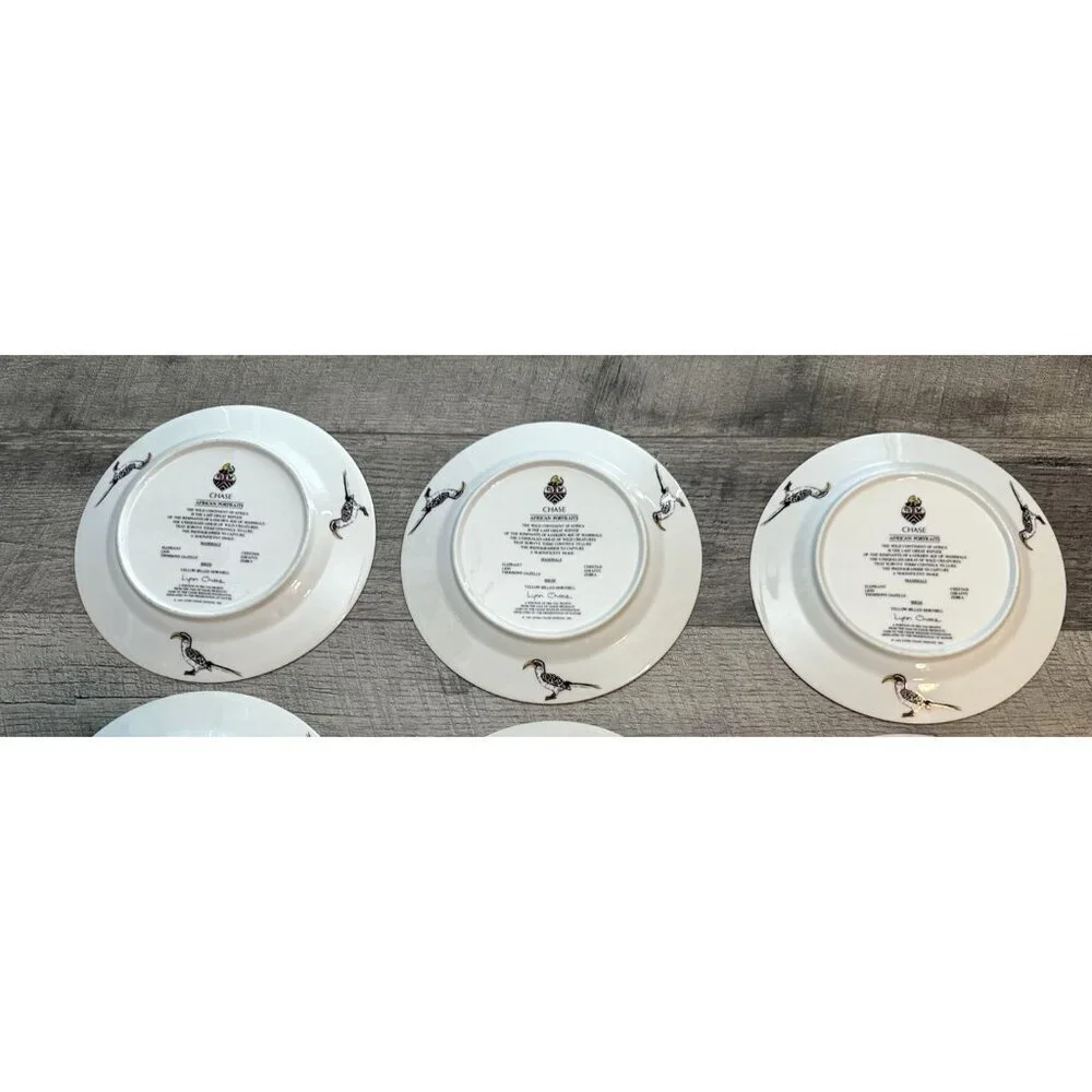 Lynn Chase African Portraits Plates Safari Mammals Set of 3 Gazelle Luncheon
